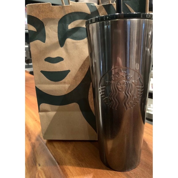 Starbucks Other - Starbucks Silver Metallic Ombre Cup🖤